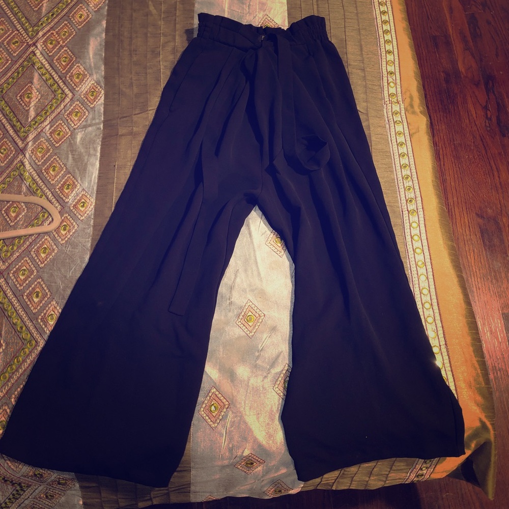 ZARA Chic Black Wide Leg Pants